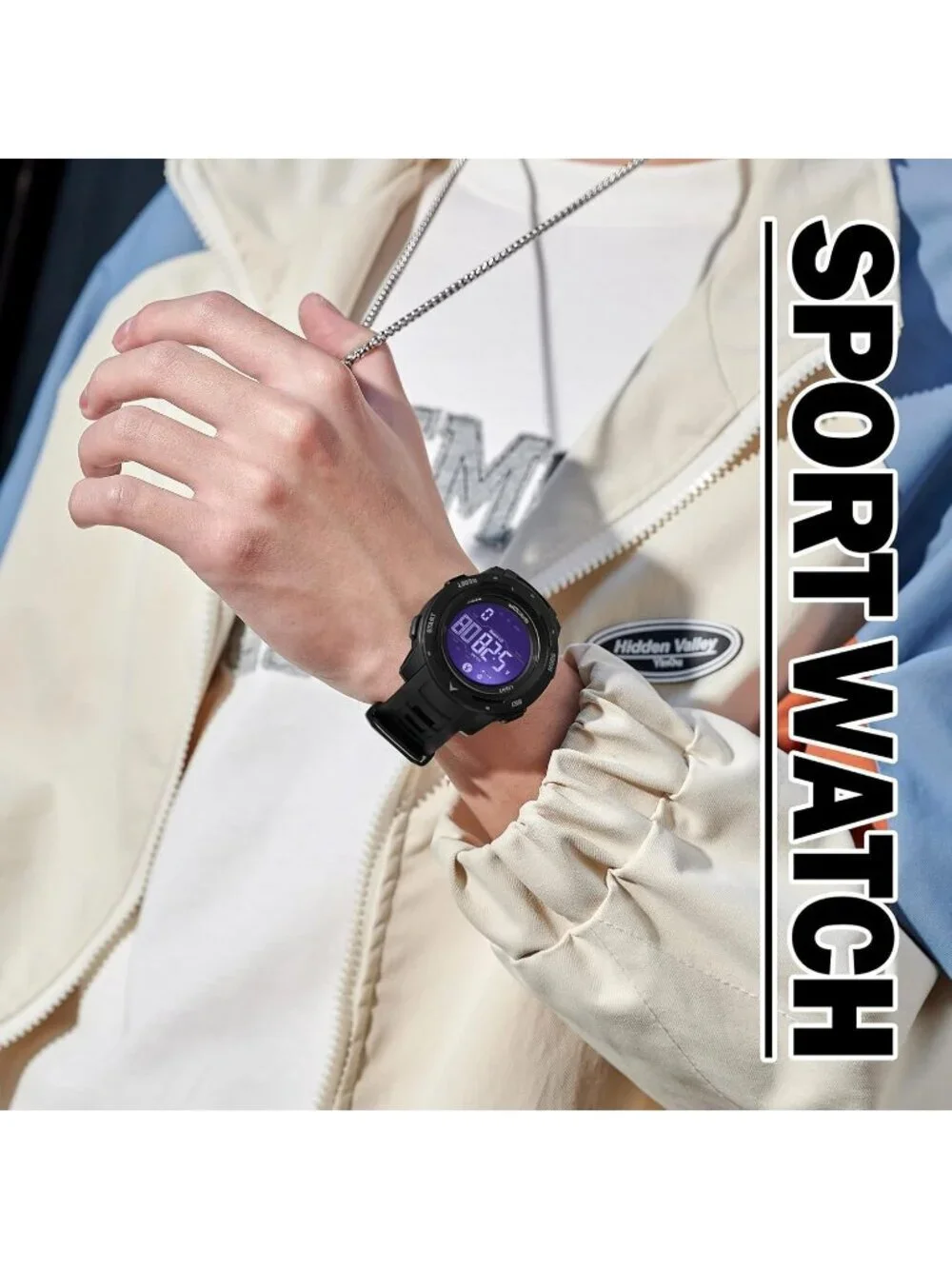 Men's Black Analog Quartz Sport Waterproof Pedometer Alarm LED Digital Watch